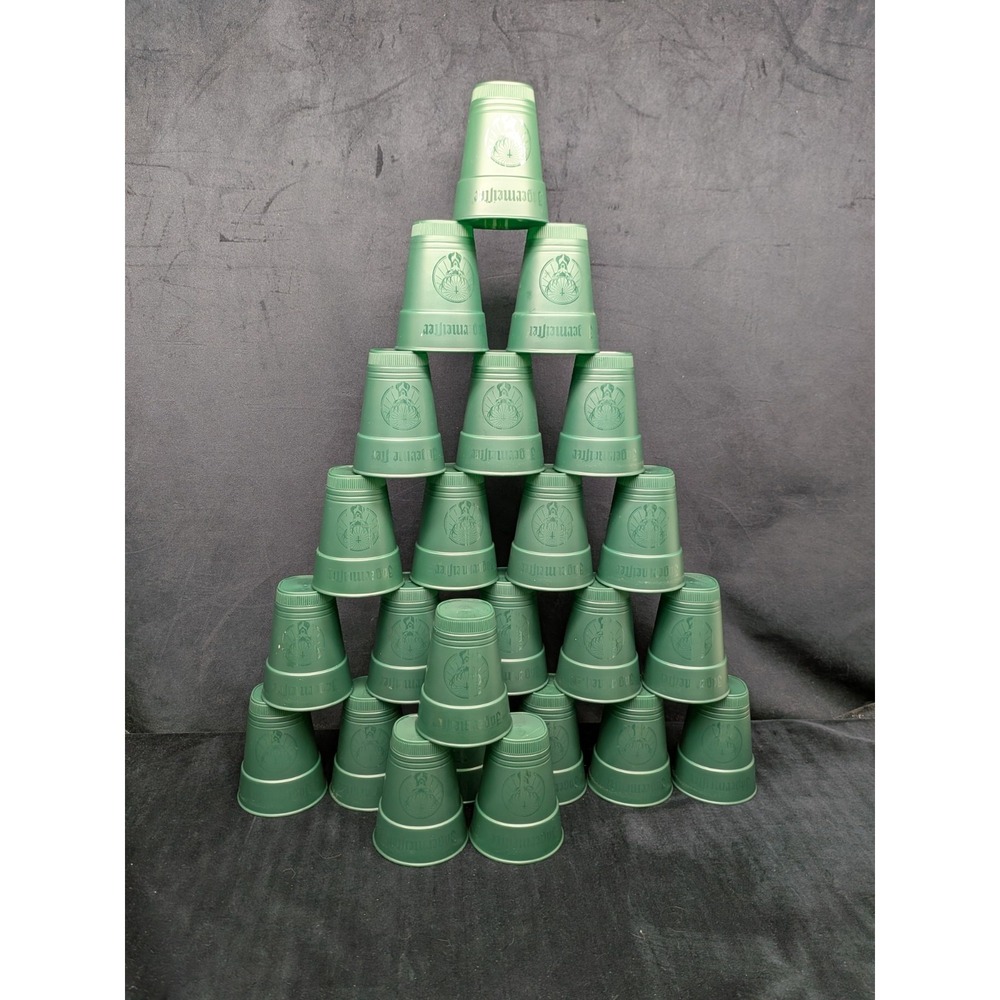 24 Piece Set of Jagermeister 12 oz. Cups w/ Jager Stag Logo Green Plastic